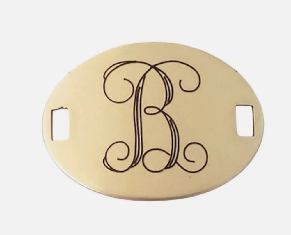 “B” Beaucoup Designs Jewelry The Laiton Collection Brass Initial Letter Charm